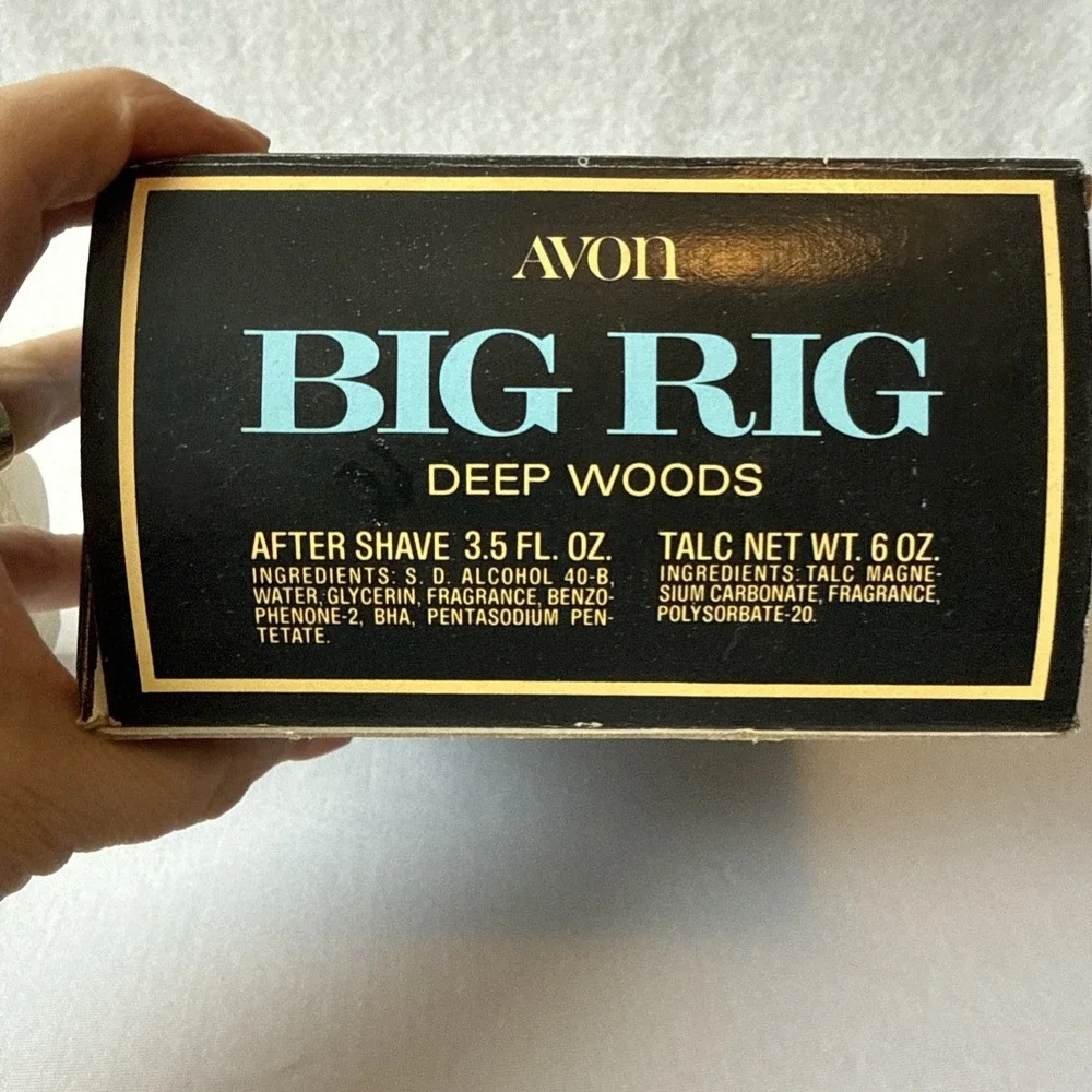 Vintage Avon Big Rig Truck After Shave & Talc Set FULL With Box 1970s Decanter